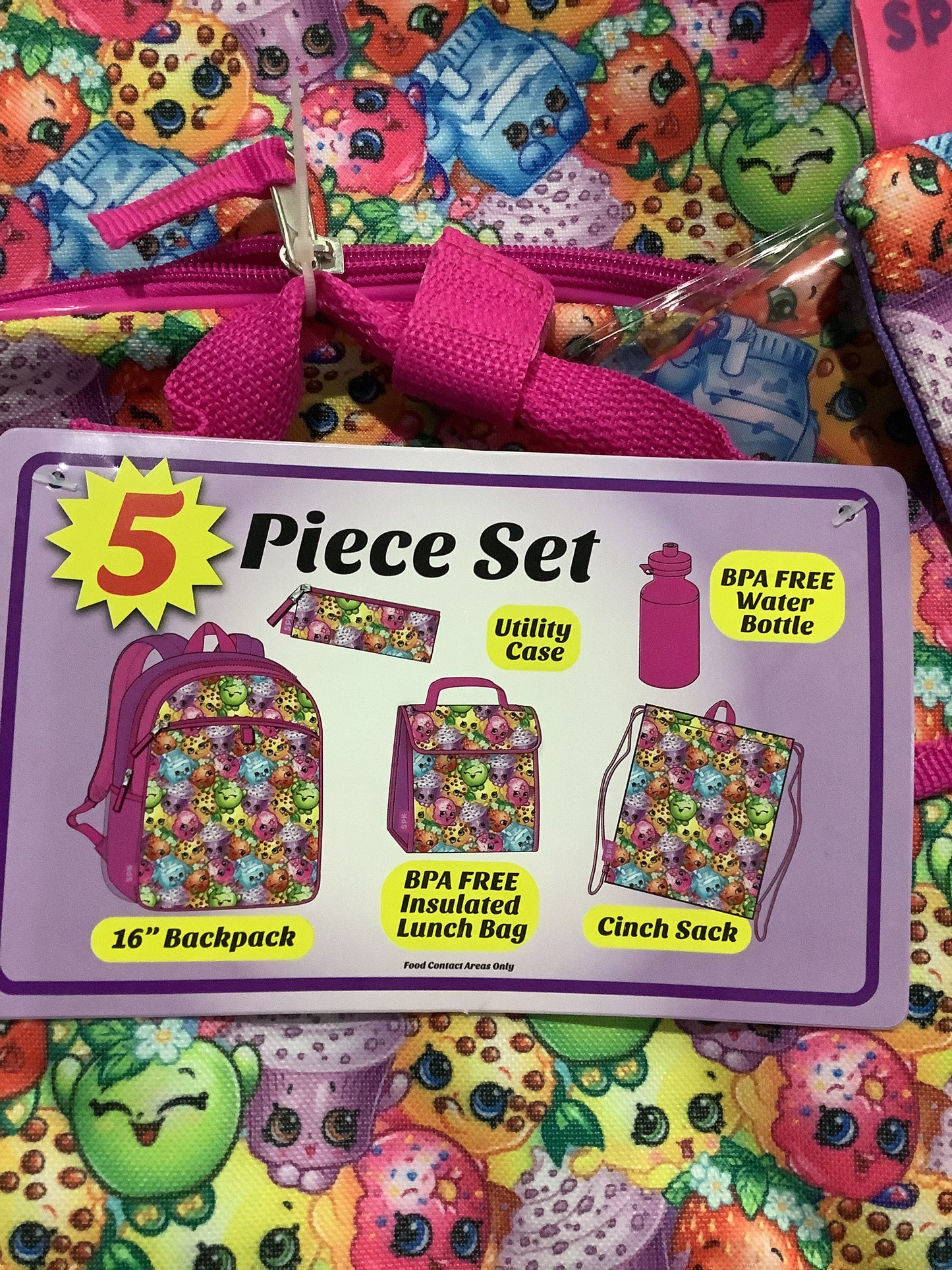Shopkins 5 PC Backpack Set