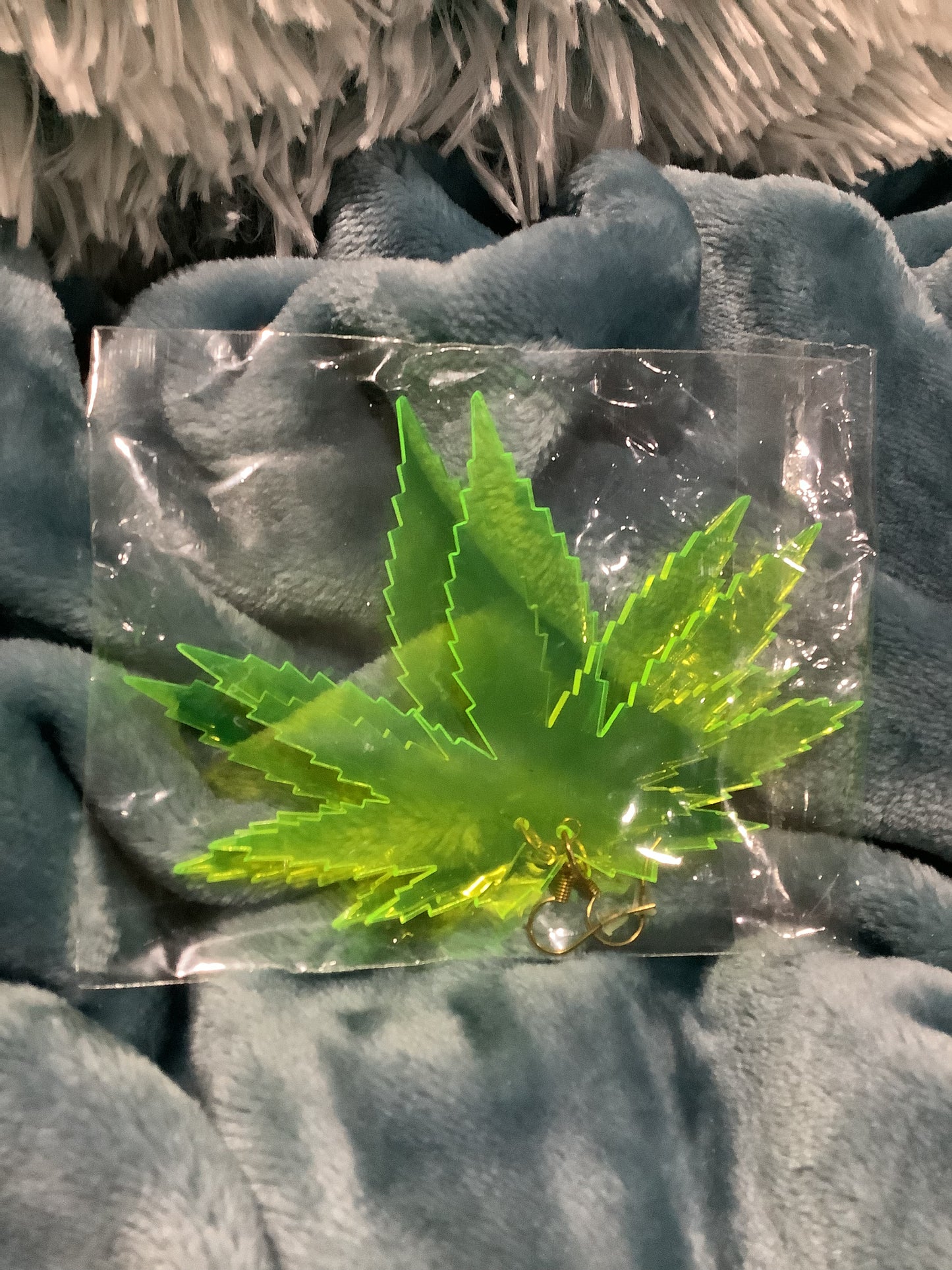 420 Acrylic Leaf Earrings