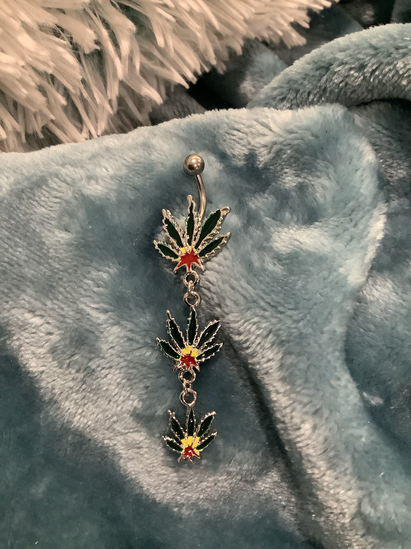 420 Rasta Leaf Belly Rings