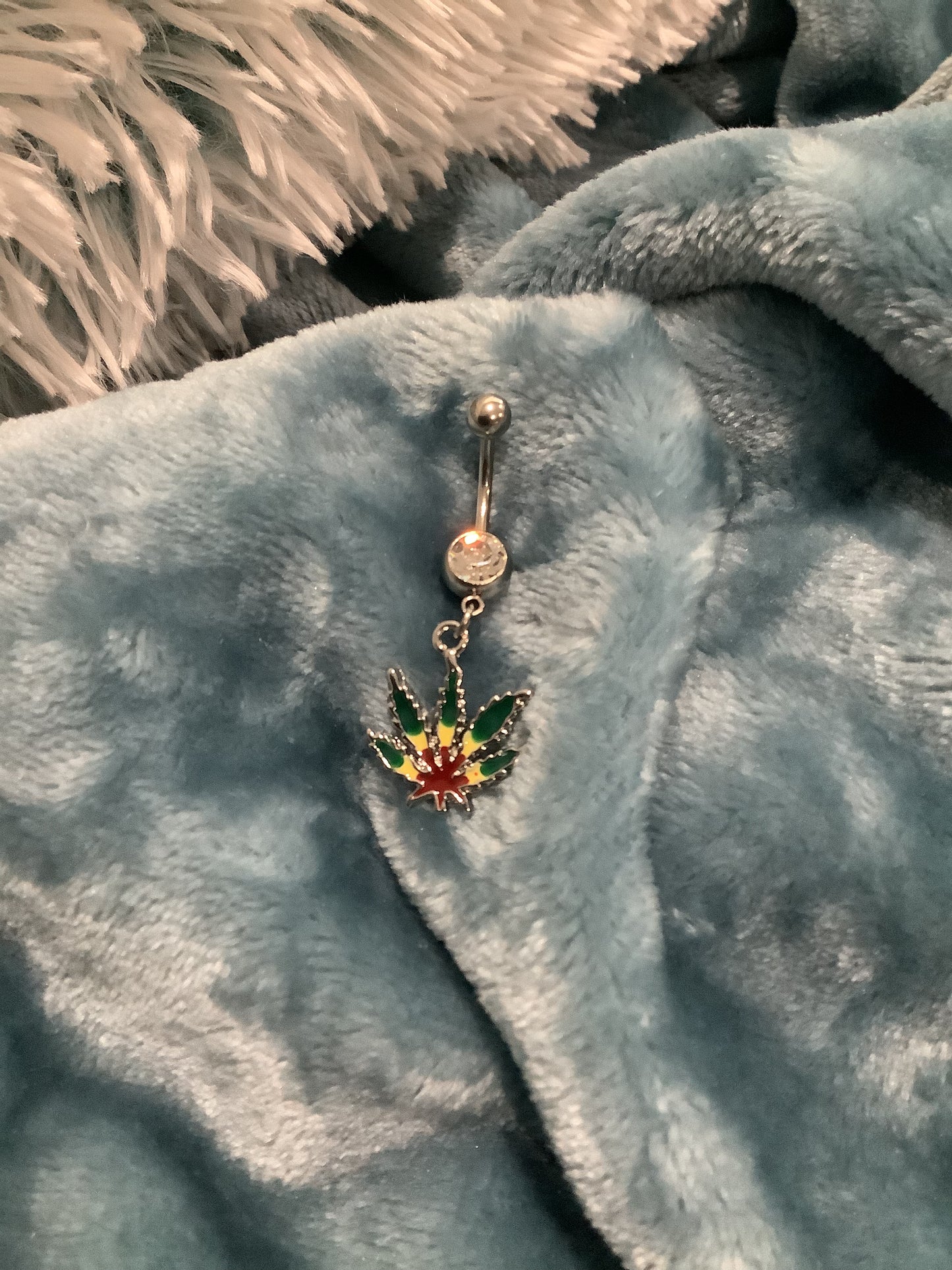 420 Rasta Leaf Belly Rings
