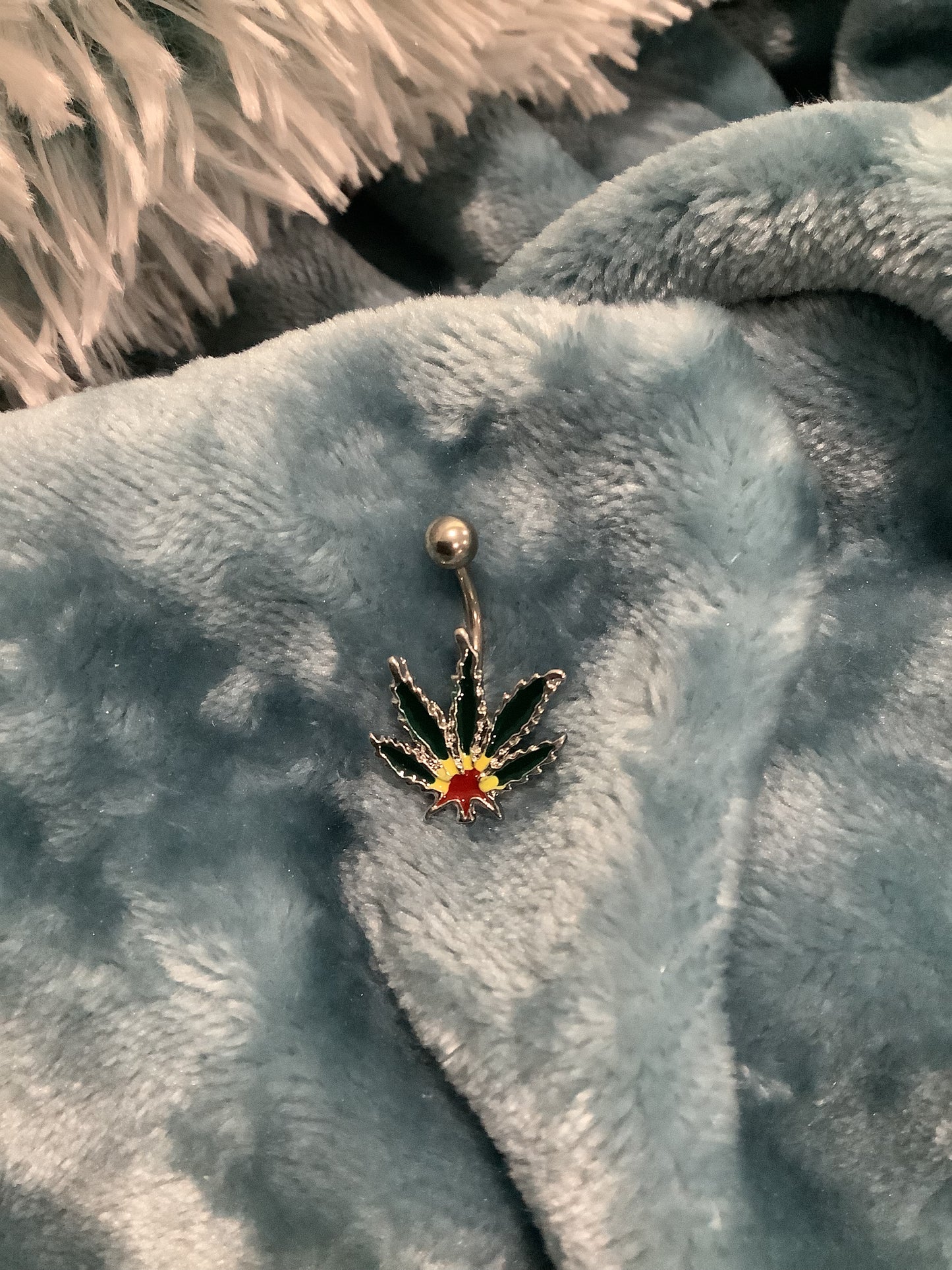 420 Rasta Leaf Belly Rings