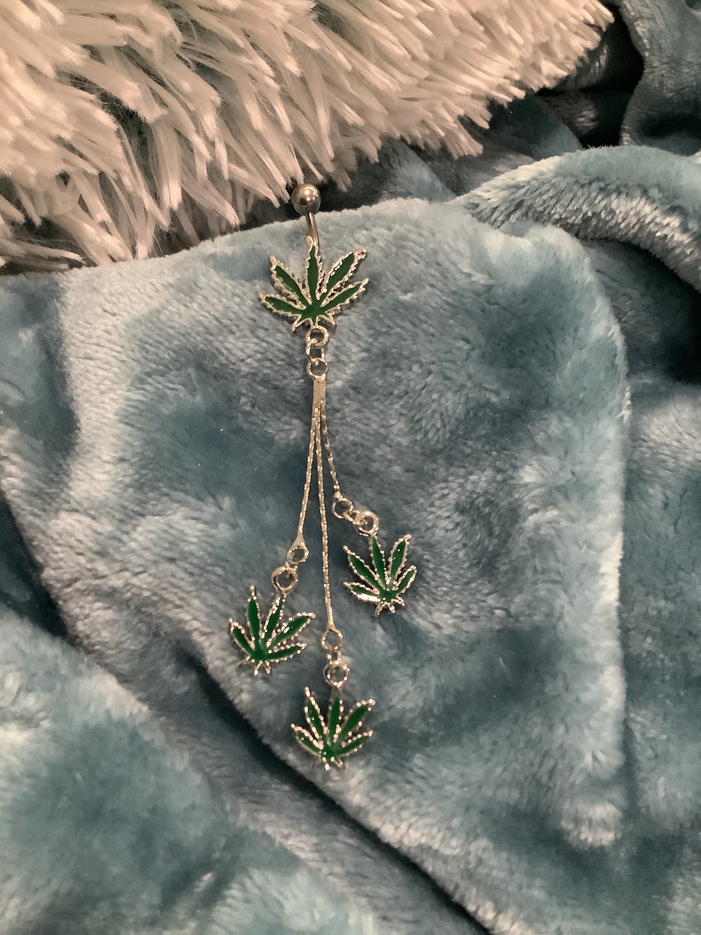 420 GR Leaf Belly Rings