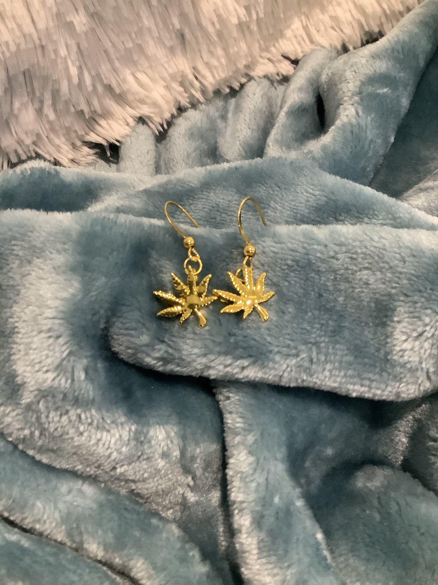 420 Leaf Dangle Earrings